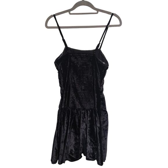 Anthropologie NWT Maeve Drop Waist Black Velvet Mini Dress Small - Picture 6 of 8